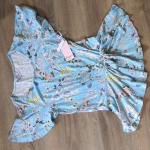 Angel Sleeve Floral Top
